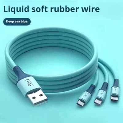 3 in 1 Fast Charging Cable Cell Phone Charger Cord For iPhone Type C Micro USB - Image 1 of 4