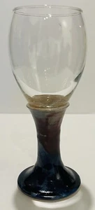Buie Pottery Stoneware Wine Glass Goblet Signed - Picture 1 of 3