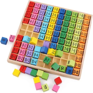 1X1 Zahlen Lernen Für Grundschüler, Holzrechenbrett , Mathe Spielzeug, Bunte Hol - Bild 1 von 12