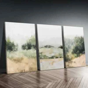 3pcs Landscape Painting Of A forest Canvas Unframed - Foto 1 di 9