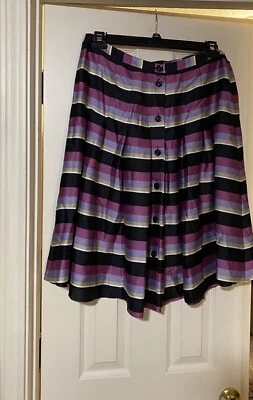 EMMA JAMES WOMEN’S SKIRT SIZE 14 MULTI-COLOR STRIPE BUTTON DOWN SKIRT - Image 1 of 4