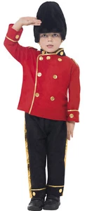 Boy Busby Red British Guard Army Military Soldier Fancy Dress Costume Outfit 4-7 - Picture 1 of 1