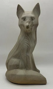Hand Carved Wooden Fox Sculpture Statue Art - Picture 1 of 8