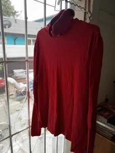 Top girocollo collo collegamento peruviano XL rosso cotone modal spandex - Foto 1 di 6