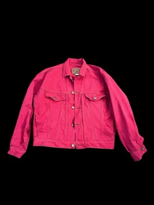 Chaqueta de mezclilla Gap de colección roja descolorida, talla M hilo dorado costuras en contraste años 90 Foto 1 de 4