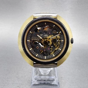 Reloj Citizen Skeleton Automático Hombre 43mm Esqueleto Dial Tono Dorado 4-760158 Funciona - Imagen 1 de 11
