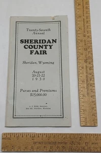 1930 - SHERIDAN COUNTY FAIR - Sheridan, Wyoming- BOOKLET - listing #8761 - Picture 1 of 10