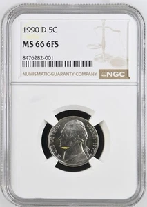 1994-D NGC MS 66 With 6 Full Steps, United States 5c Jefferson Nickel - Picture 1 of 3
