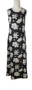 Joule Damen Maxikleid Blumen ärmellos Größe M schwarz-weiß Polyester - Bild 1 von 8