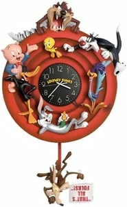 The Bradford Exchange Looney Tunes Sculptural Wall Clock w/ 8 Classic Characters - Picture 1 of 2