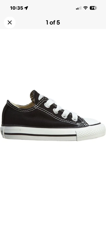 Infant Baby Converse All Star Chuck Taylor Low Top Ox Unisex Black 7j235 4