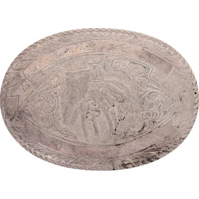 New Silver P Rodeo Cowboy Bucking Horse Bronc Bronco Rider Western Belt Buckle - Image 1 of 4