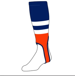 TCK Baseball Stirrups Large (300G, 5in) Dk Royal, White, Orange, OE Dk Royal - Picture 1 of 1