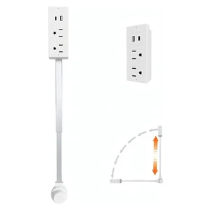 ¡Extensor de toma de corriente eléctrica!Se extiende 18"-28" gira 180° con USB/USB-C Po - Imagen 1 de 8