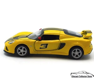 Lotus Exige S 2012 con rayas Kinsmart diecast escala 1:32 amarillo - Imagen 1 de 5