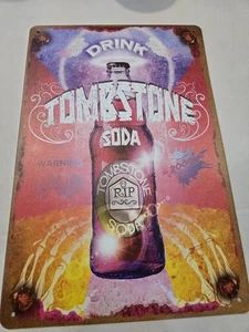 Tombstone Soda Perk-a-Cola Metal Tin Signs 8 x 12 Decor Funny - Picture 1 of 2