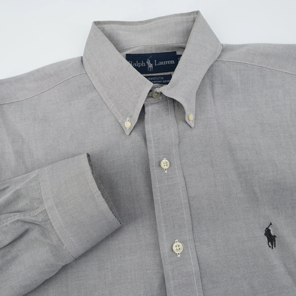 Polo Ralph Lauren Yarmouth Pinpoint Oxford Button Down Shirt 15.5 34/35 Grey M - Image 1 of 4