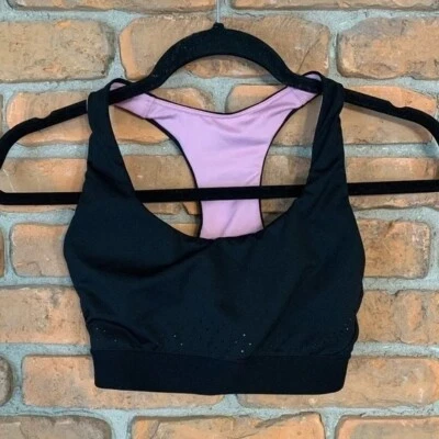Champion Sports Bra womens Small Black Cross Back Racerback Athletic Top Keyhole - Image 1 of 3