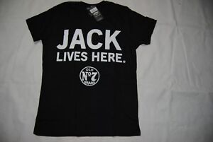 Jack Daniels Vit Here T Shirt Neuf avec Étiquette Official Tennessee Whiski