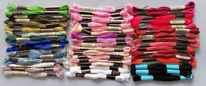 EMBROIDERY Thread/Silk/Cotton, Various Brands - Bulk Pk 50 Skeins, Asstd Colours - Picture 1 of 4