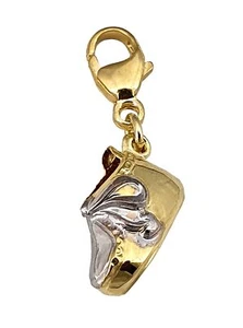 Charm Einhänger Babyschuh Gold 333 Anhänger Schuh Gelbgold bicolor 8 karat - Bild 1 von 3