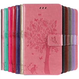 PU Leather Tree Cat Wallet Phone Case For OnePlus 11 12 12R Nord 4 CE 3 4 Lite - Picture 1 of 24