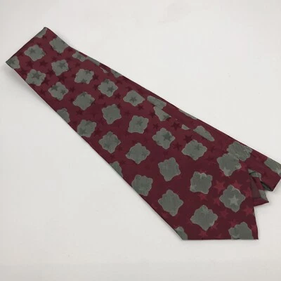 Corbata Giorgio Armani Geométrica Gris Borgoña 57" 4" Foto 1 de 4