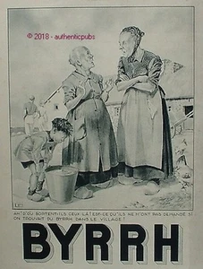 PUBLICITE BYRRH FERME POULE MAMY EN SABOT ENFANT AU VILLAGE DE 1939 FRENCH AD - Imagen 1 de 1