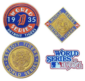 Lot 4 1935 1945 1968 1984 World Series Jersey Patch Detroit Tigers 4in Sew Iron - Picture 1 of 1