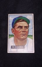 ⚾ 1951 BOWMAN TED KLUSZEWSKI #143 CINCINNATI REDS BASEBALL VG/EX ⚾