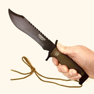 12" BOWIE Hunting Knife Fixed Blade TACTICAL SURVIVAL w/ SHEATH - Picture 1 of 8