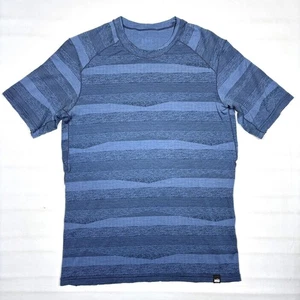 REI Co-Op 100% Merino Wool Blue Striped Short Sleeve Baselayer T-Shirt Womens SM - Picture 1 of 7