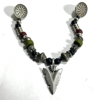 Alfiler de cuello con cuentas del suroeste occidental punta de flecha unisex estilo nativo americano Foto 1 de 3