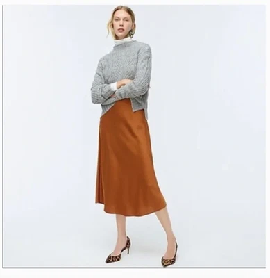 Saia Jcrew pull-on de seda, tamanho XXS, em ADOBE (laranja queimado), varejo $130 - Imagem 1 de 4