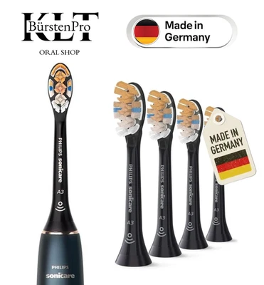 4er Pack Philips HX9094 Sonicare A3 Premium All-in-One Ersatzbürste Schwarz DE~