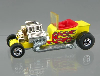复古 1988 Hot Wheels 经典压铸黄色镀铬福特 T-Bucket Hot Rod 近乎完好 — 第 1/4 张图片