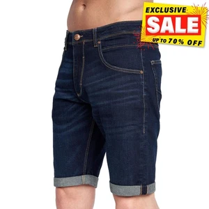 Duck And Cover Mustone Mens Denim Shorts Casual Comfort Summer Clothing Navy - Picture 1 of 5