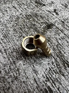 Classic Motorcycle Fuel Pipe / Tap Spigot & Nut Polished Brass 1/4" BSP Fits 1/4 - Picture 1 of 2