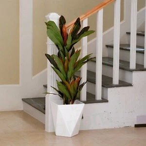 Gardrium Plastic Planter Flower Plant Pots Indoor Outdoor Garden 11inch White - Picture 1 of 5