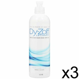 BARBER SALON BEAUTY DY-ZOFF HAIR SKIN COLOR DYE TINT STAIN REMOVER LOTION 3 PK - Picture 1 of 1