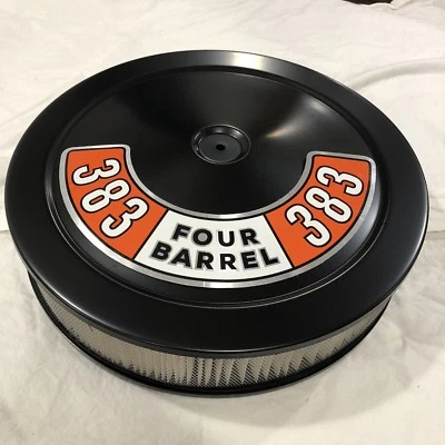 383 FITS dodge Plymouth LIMPADOR DE AR filtro branco Edelbrock Carb. Holley Black - Imagem 1 de 4