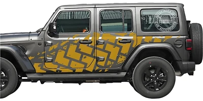 Наклейка на дорожки шин полоски графика наклейка для Jeep Wrangler грязь брызги боковая дверь - Изображение 1 из 4
