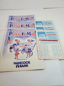 VINTAGE UNITED STATES PASTE UP MAPS FOR BOYS AND GIRLS 1961 - Picture 1 of 7