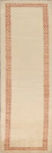 Bordered Gabbeh Contemporary Oriental Runner Rug Handmade Carpet 2' 8" x 10' 0" - Picture 1 of 12