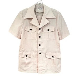 Double Horse Vintage 70's Safari Jacket Short Sleeves Men's Medium Khaki Pockets - Picture 1 of 7