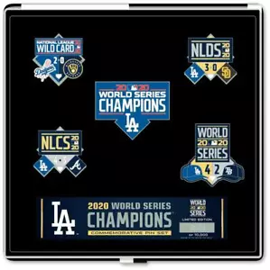2020 WORLD SERIES MLB LOS ANGELES LA DODGERS CHAMPIONS COMMEMORATIVE 5 PIN SET - Picture 1 of 1