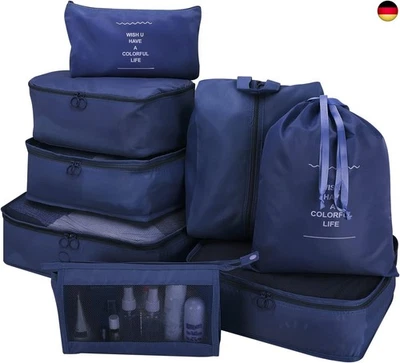 wiipara Packwürfel Set 8-teilig, Koffer Organizer Packing Cubes Set,