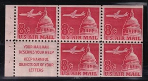 1962 Airmail booklet pane untagged Sc C64b MNH slogan 1 (CX - Picture 1 of 1