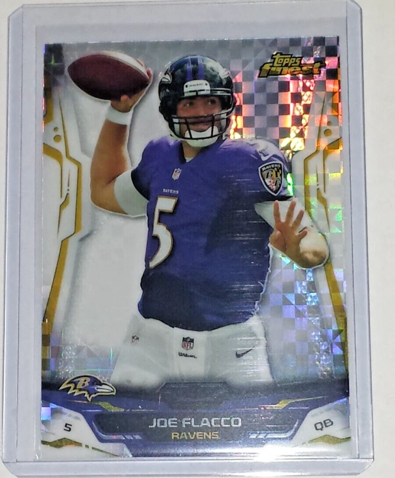 2014 Topps Finest XFractor Parallel Joe Flacco Delaware Ravens Colts Browns #92 - Image 1 of 1
