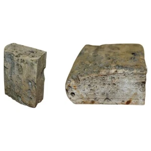SULPTED ROUGH CUT ANTIQUE LIBRARY BOOK CARVED FROM ROCK PART OF A LARGE SUITE - Picture 1 of 9